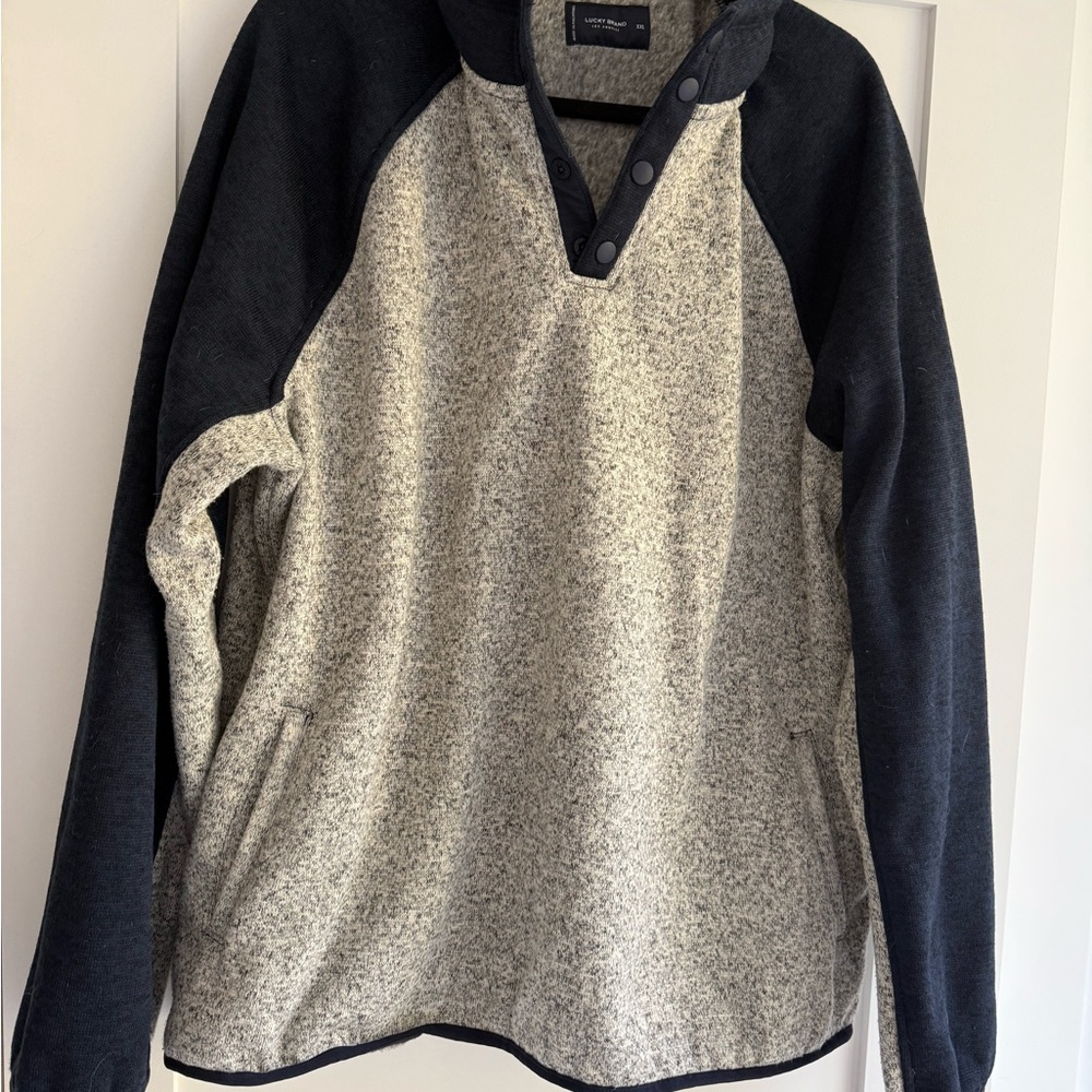 Lucky Brand Black and Cream Men's Sweater